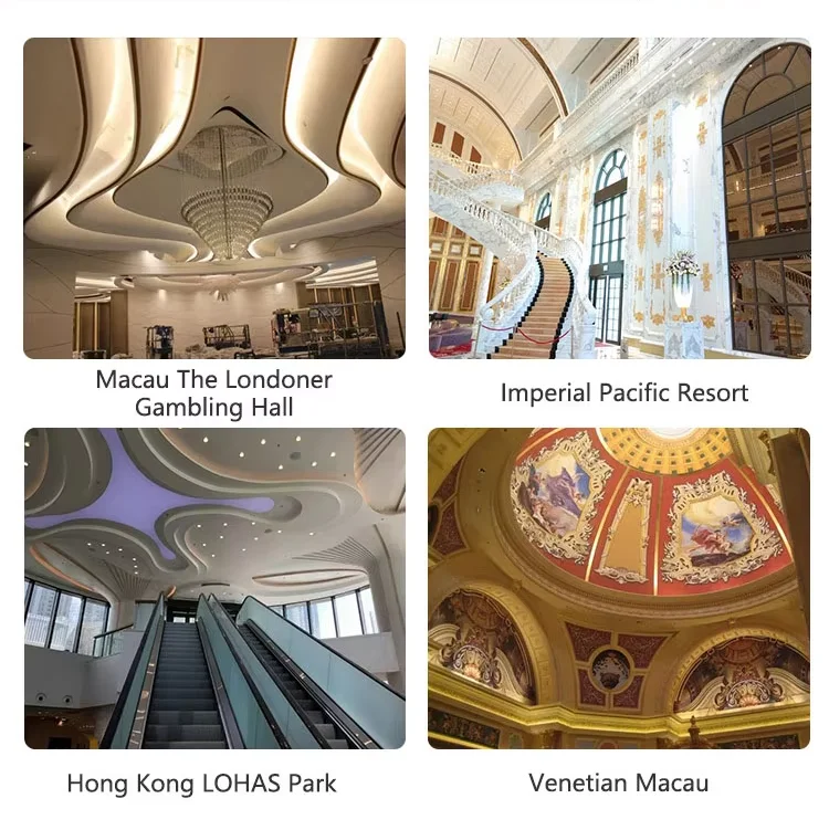 Luxury architecture interiors showcasing GRG wall panel applications